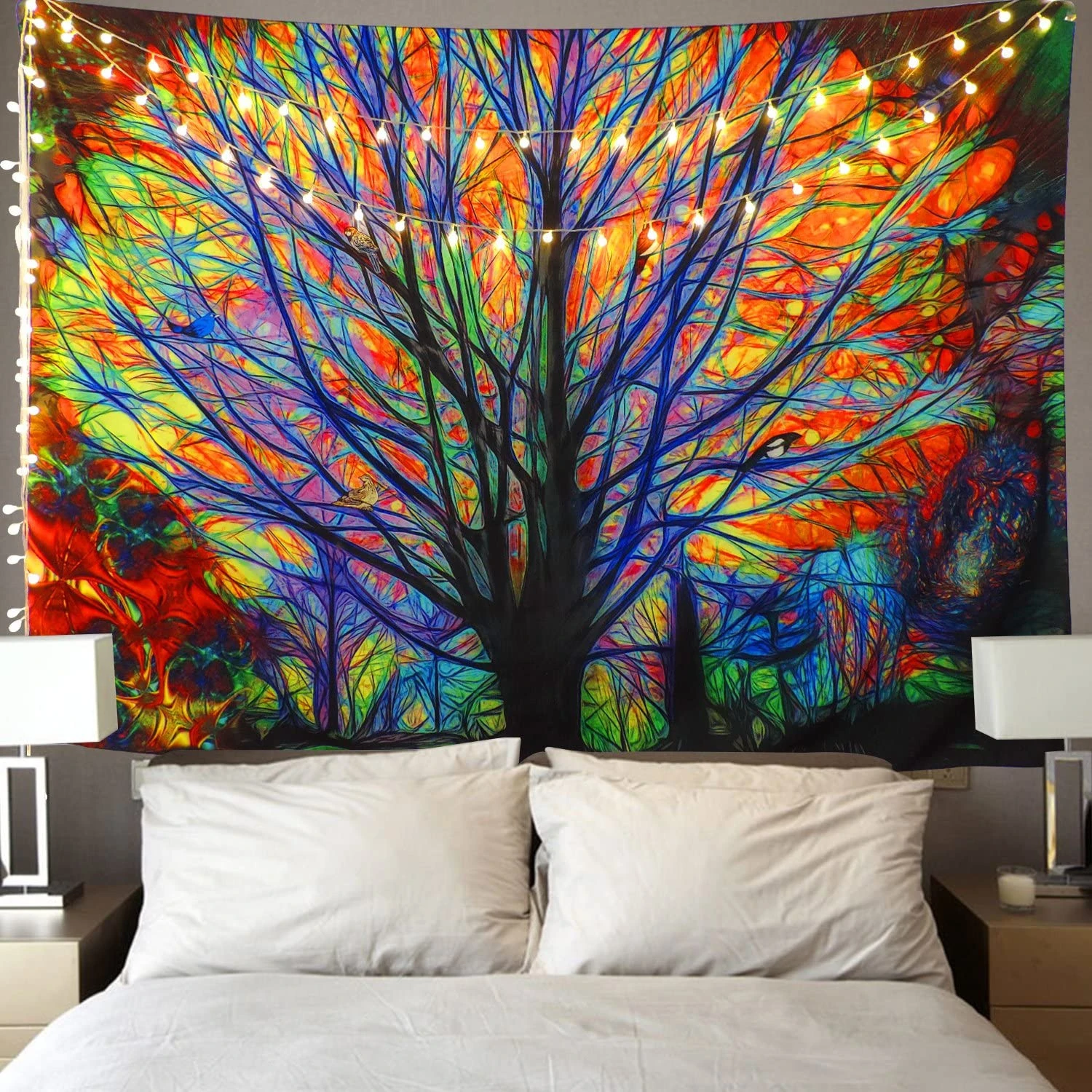 Colorful Tree Tapestry Wall Hanging