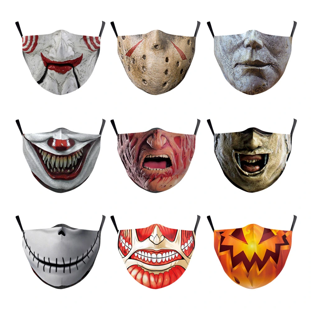 3D Halloween horror style digital printing dustproof protective mask