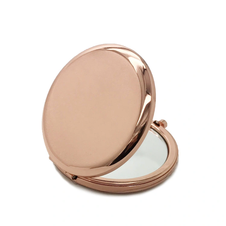 Double-sided folding metal makeup mirror