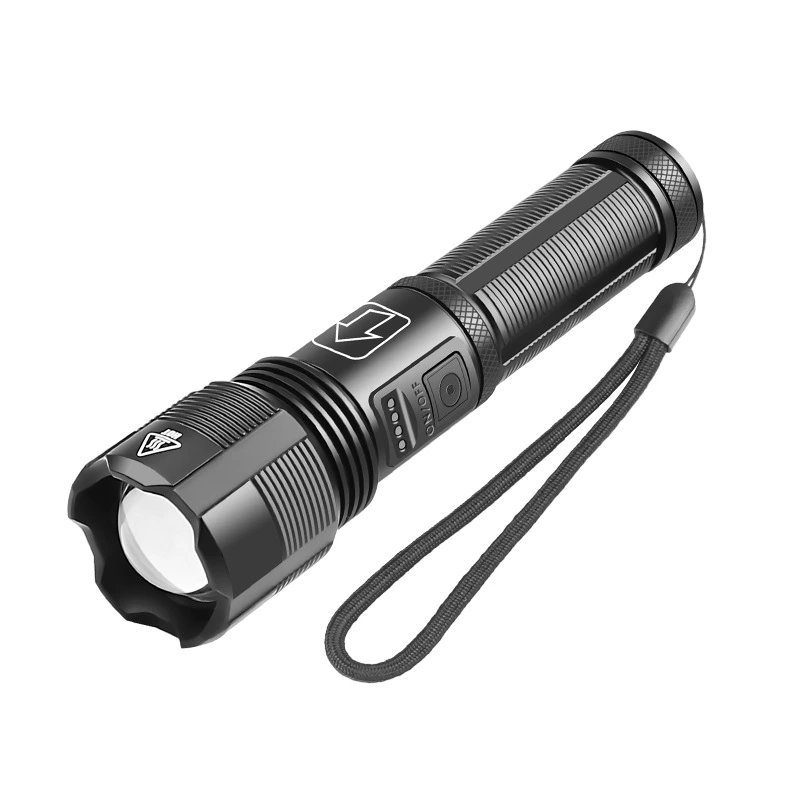 Black alloy flashlight