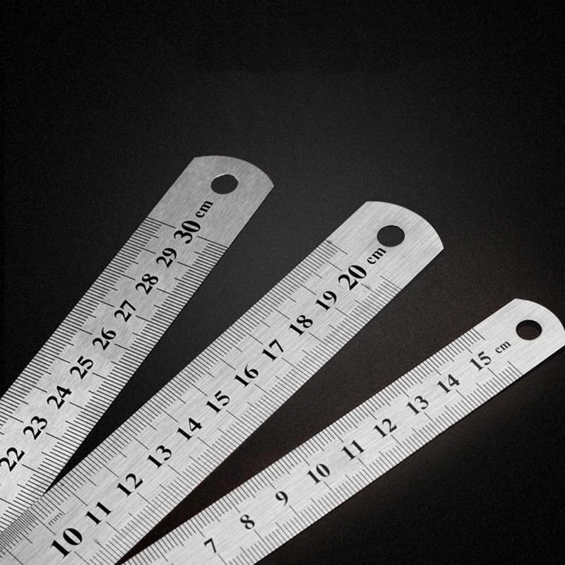 Thickened woodworking steel ruler