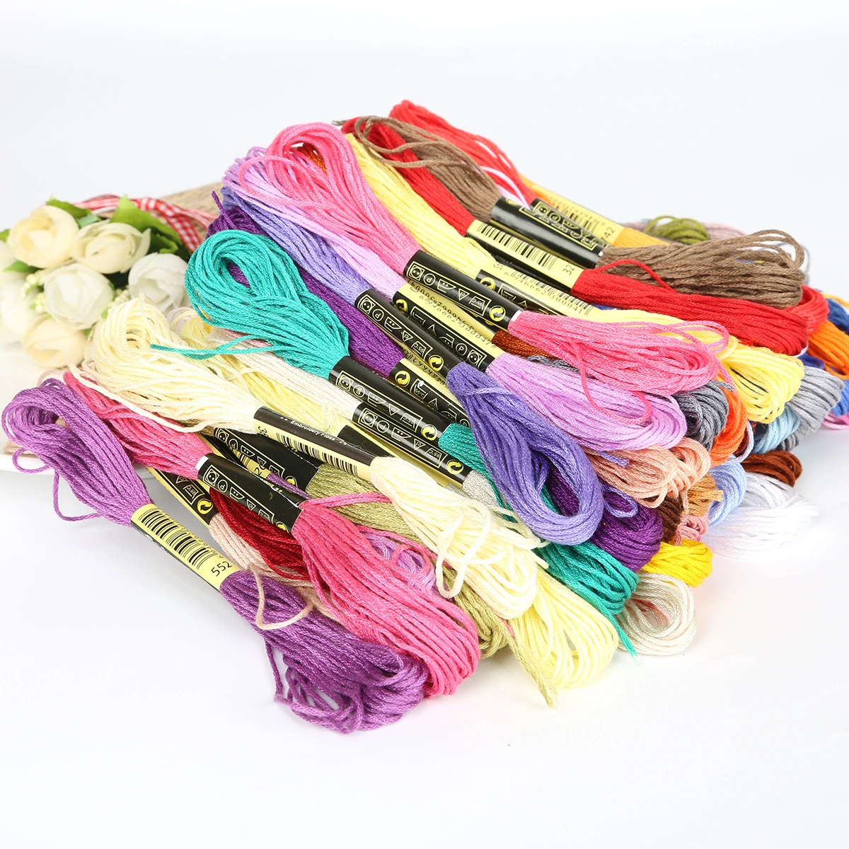 8 colors of cross stitch thread mixed