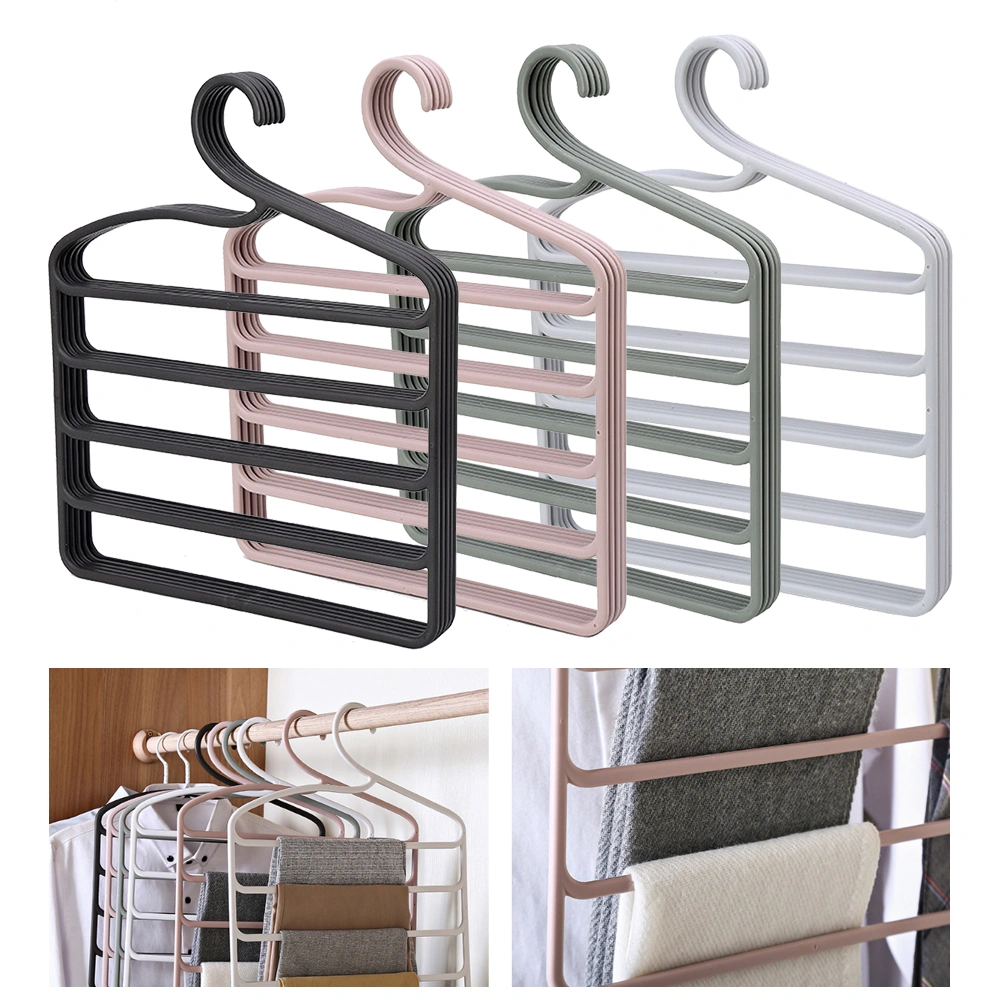 Hanger Pants Nail-free Perforated Rack Storage Multi-layer Artifact Household