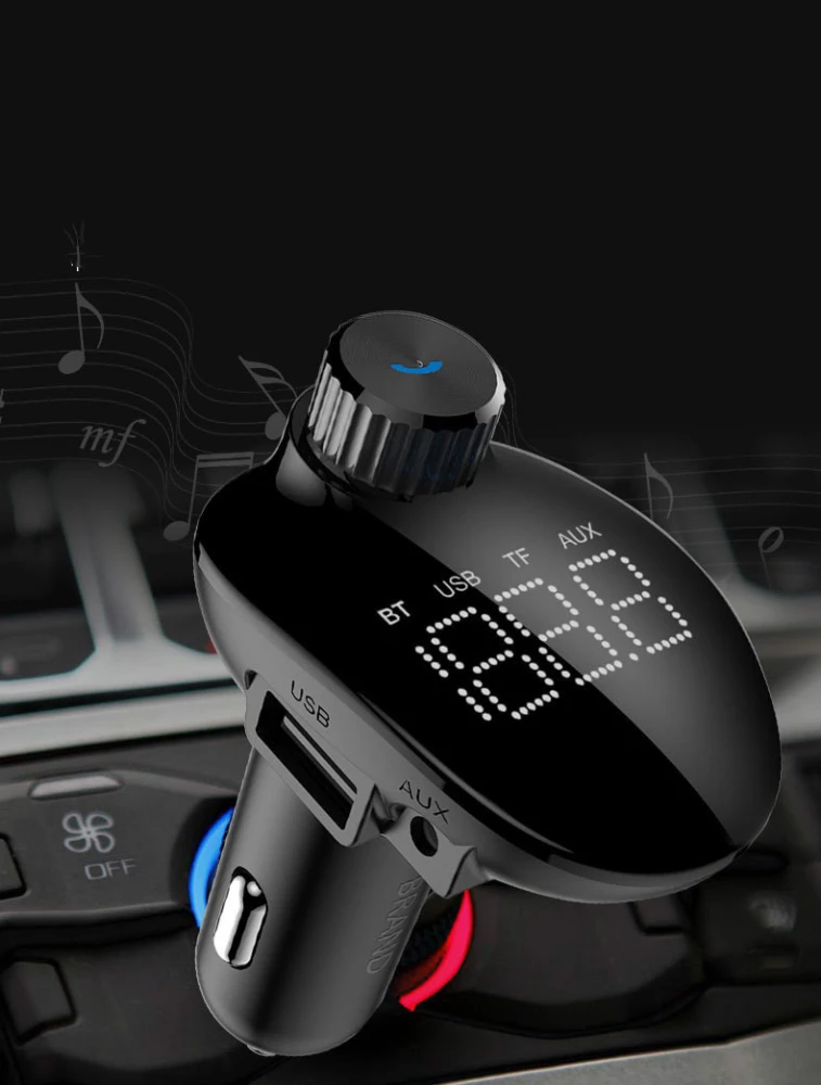 B15 Car Bluetooth MP3 Player Dual USB Smart Bluetooth Car Charger Fast Charge