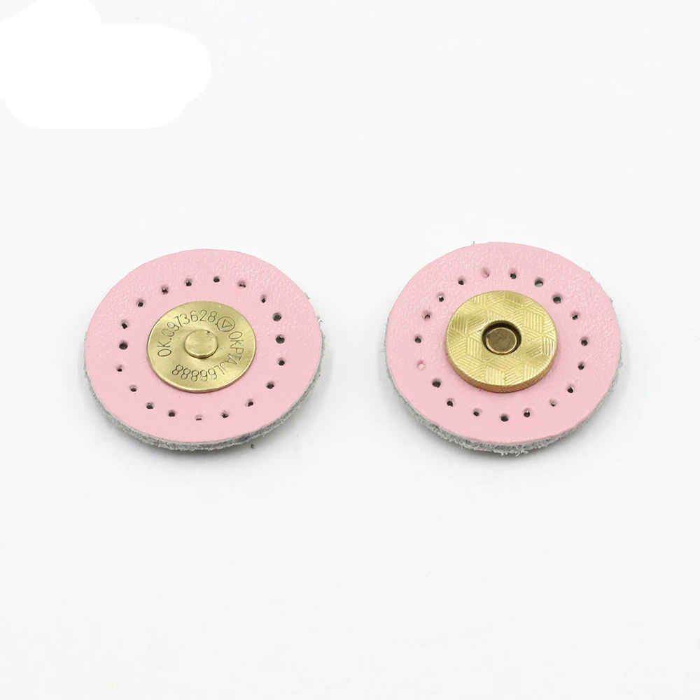 Handmade bag accessories round leather buttons