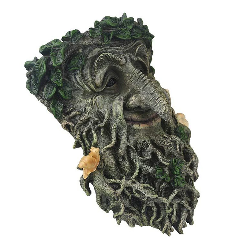 Resin tree face bird feeder