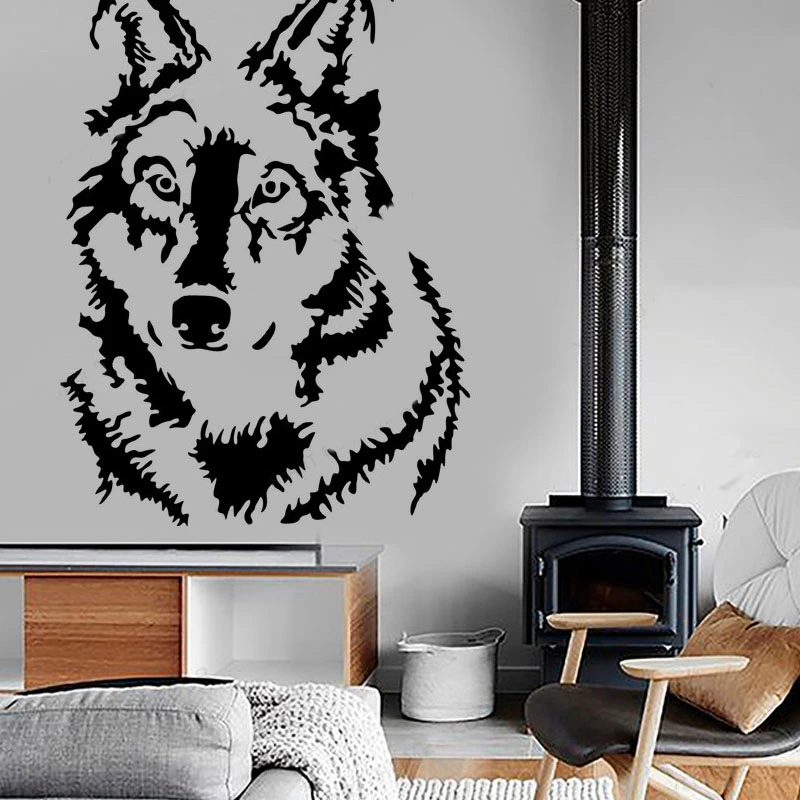 Wolf Dog Pattern Sticker Is Self-Adhesive And Removable