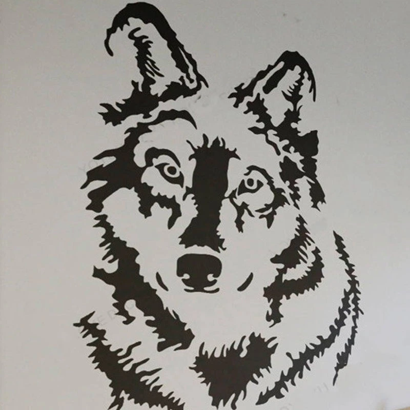 Wolf Dog Pattern Sticker Is Self-Adhesive And Removable