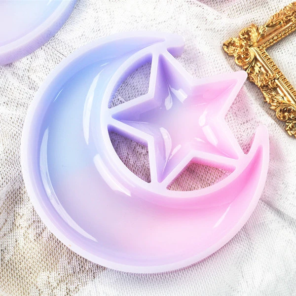 DIY Crystal Drop Resin Star Moon Silica Gel Mirror Mold