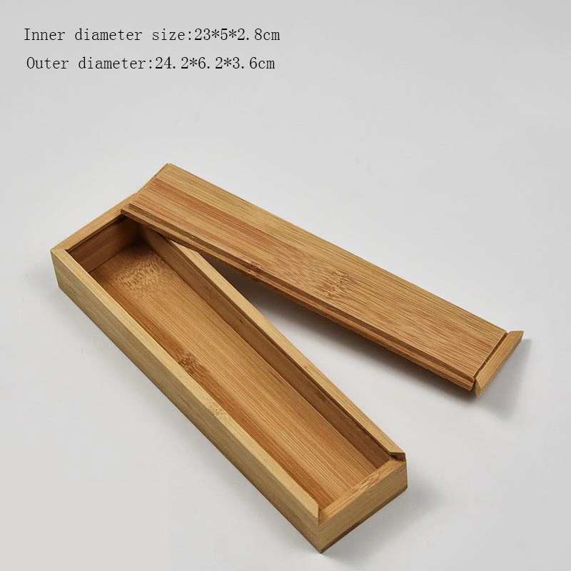 Rectangular Bamboo Wooden Box With Pull-out Lid