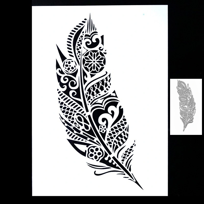 Feather cutting template