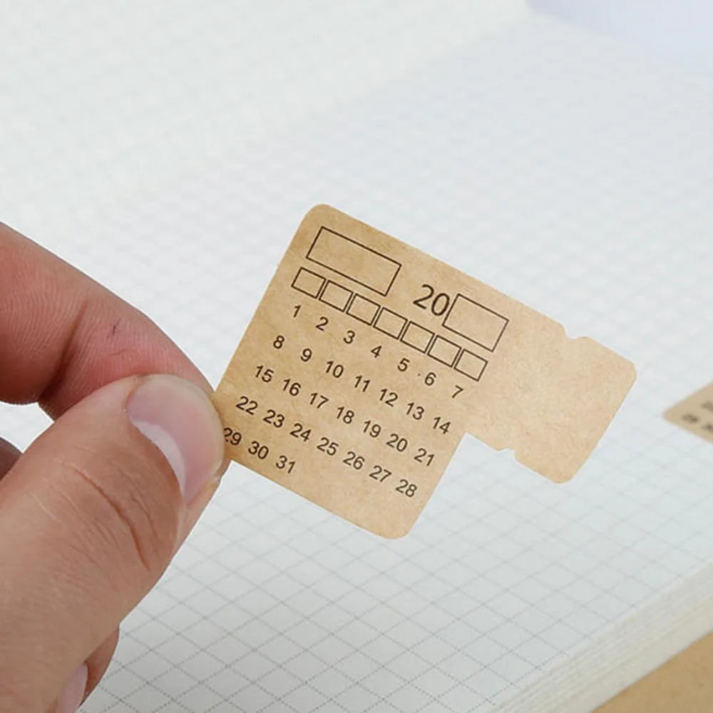 Handwritten annual calendar calendar index sticker