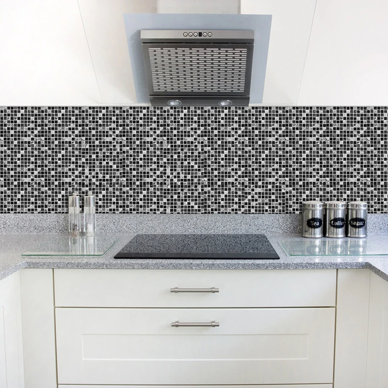 Black Mosaic Creative Tile Stickers Kitchen Bathroom