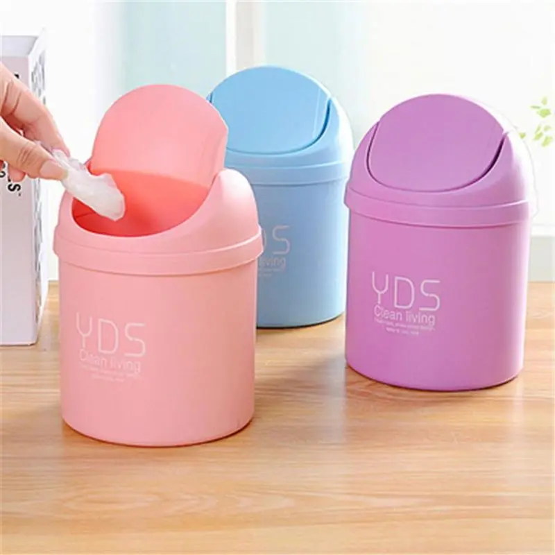 Kitchen Living Room Bedroom Small flip Top Trash Can