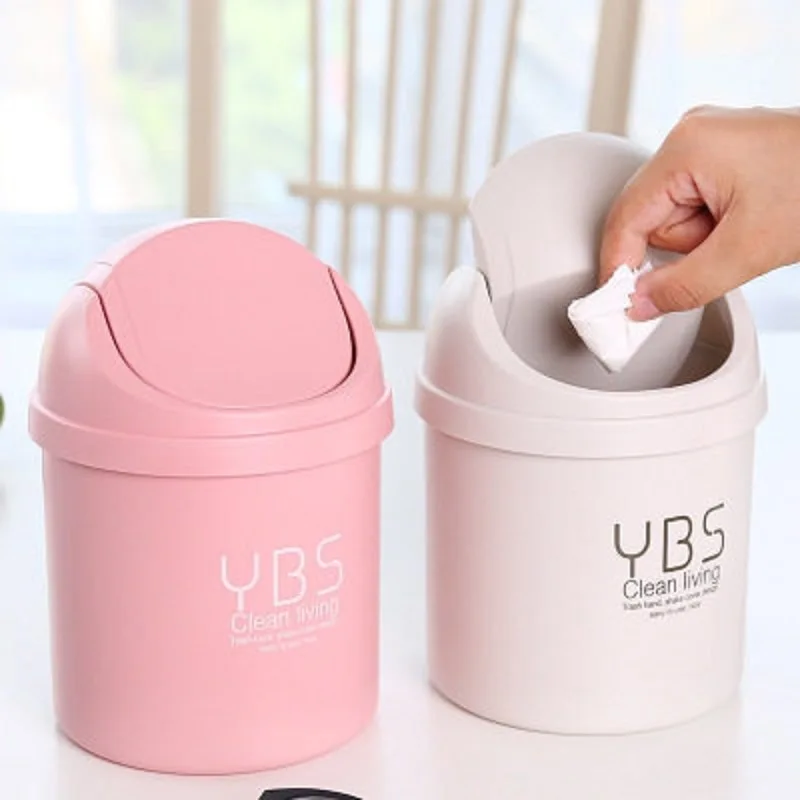 Kitchen Living Room Bedroom Small flip Top Trash Can
