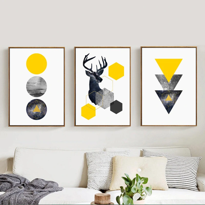 Geometric abstract animal painting