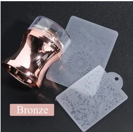 Mirror Nail Stamper Clear Silicone Head Manicure Scraper Pol