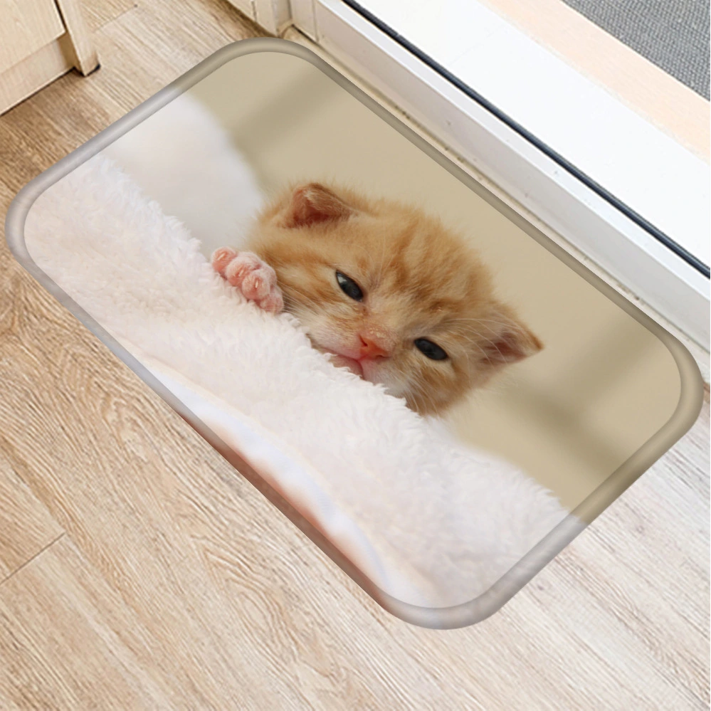 Animal cat bathroom non slip pad doormat