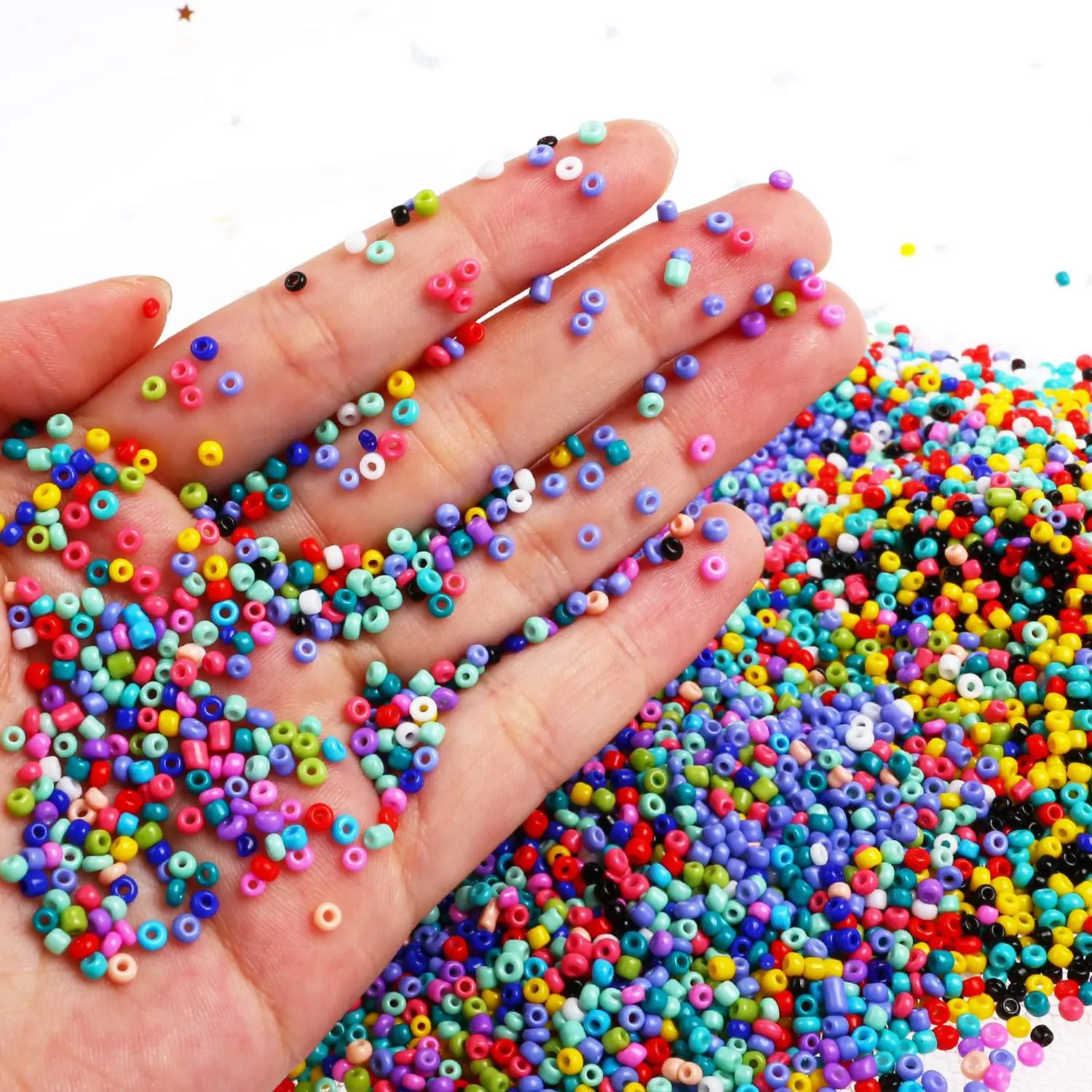 Paint beads dyed core beads