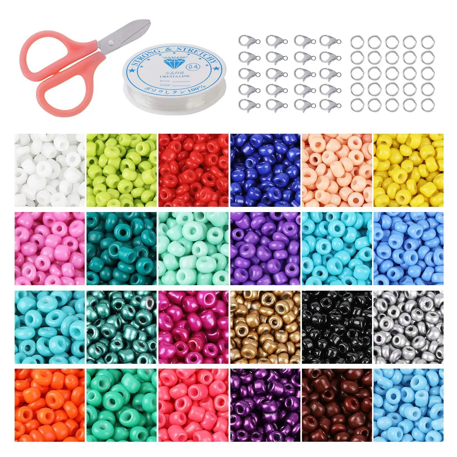 Paint beads dyed core beads