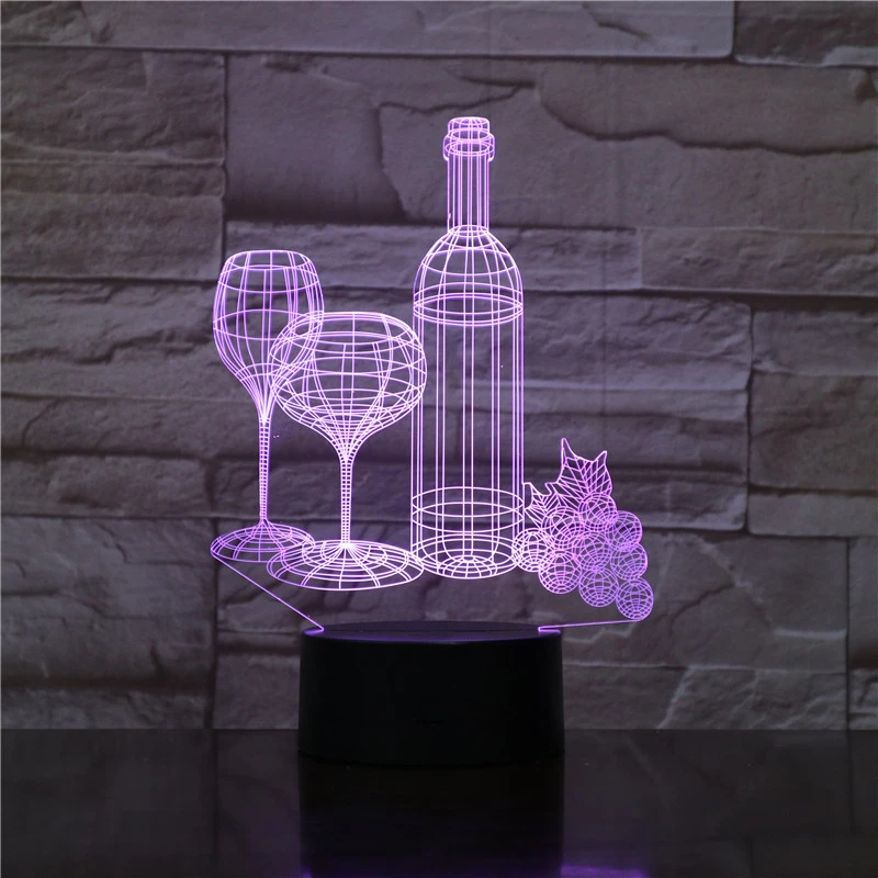 Creative three-dimensional led colorful table lamp retro home decoration