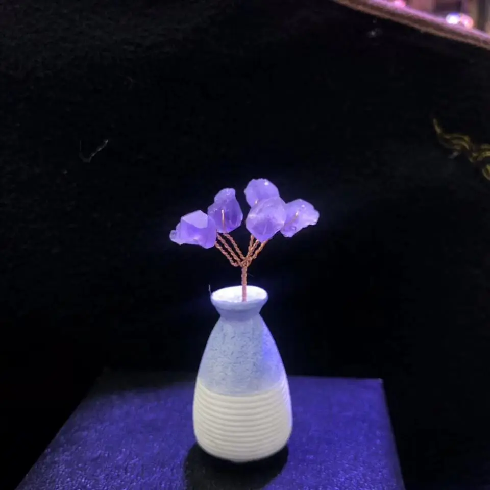 Amethyst Gravel Small Bonsai Ornaments Decorations