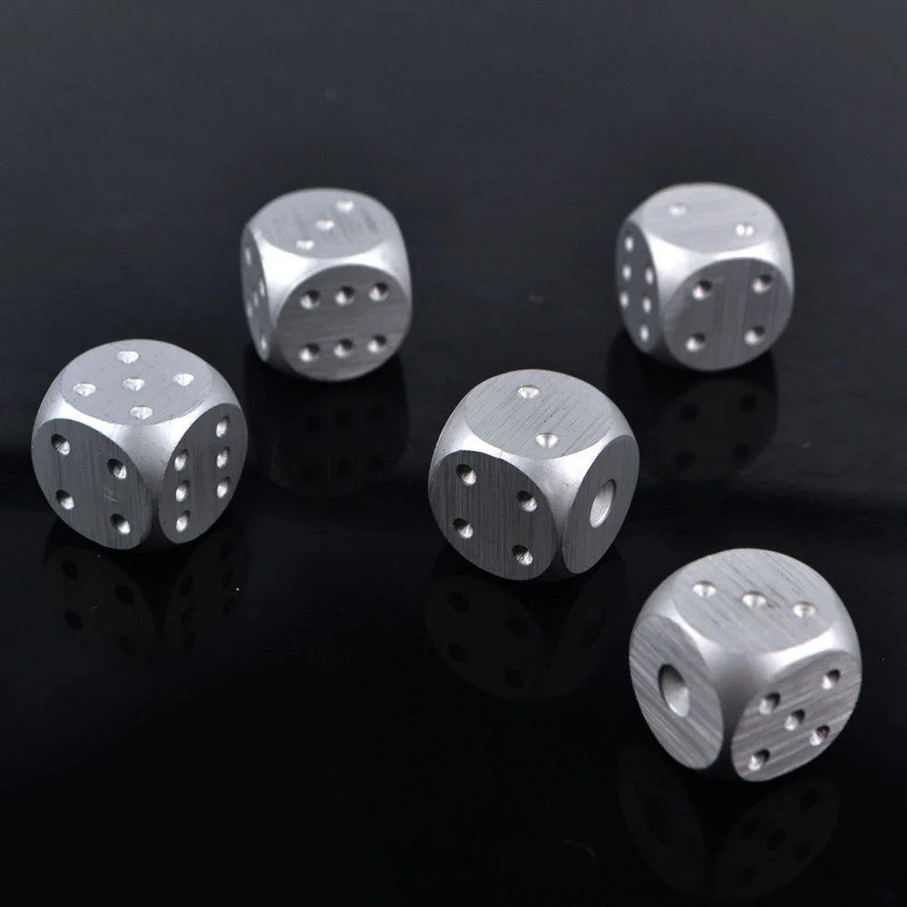 Hot Selling 5 in 1 Aluminum Alloy Silver Drinking Game Dice