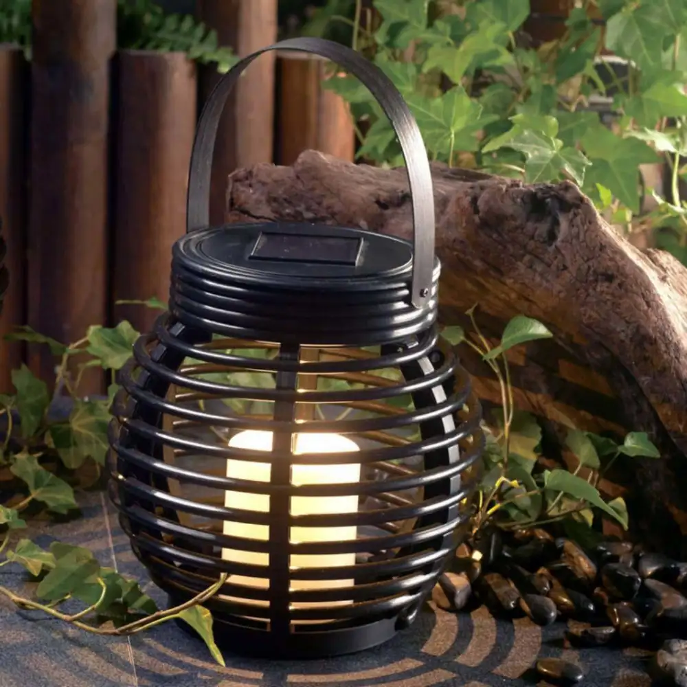 Solar LED rattan candle light