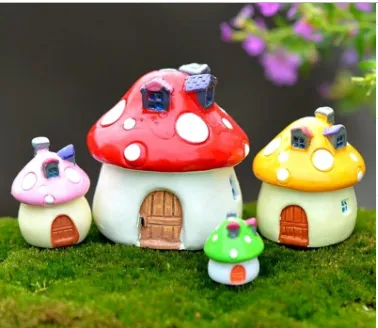 Mini ornaments succulent simulation small mushrooms