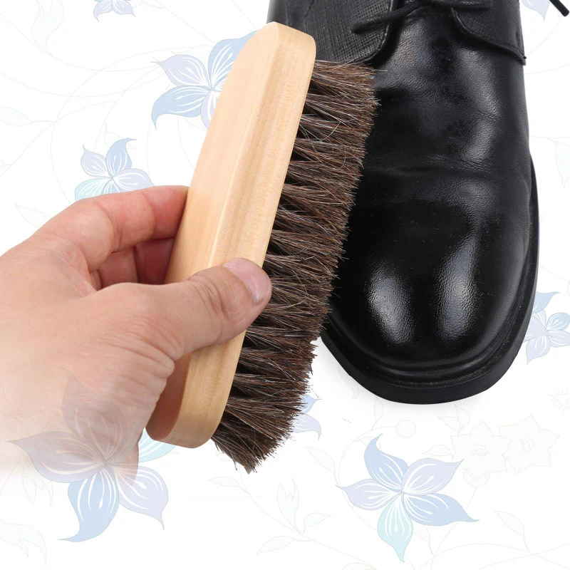 Log horse head shoe brush solid wood material