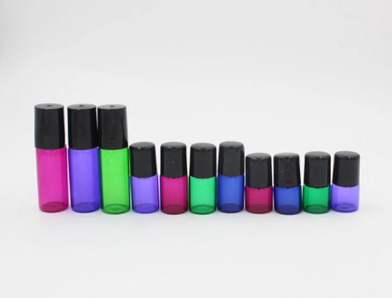 1/2/5ml mini colored glass roll on bottle