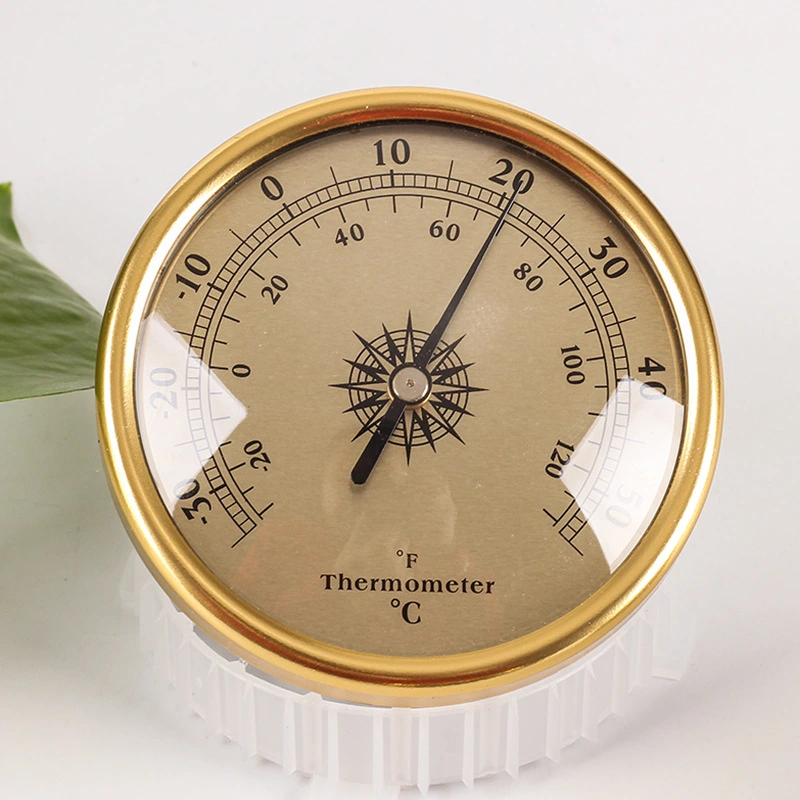 Round metal thermometer