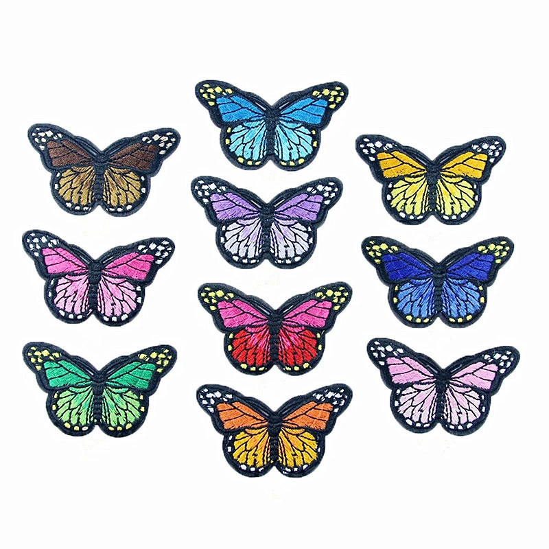 Embroidered butterfly cloth sticker