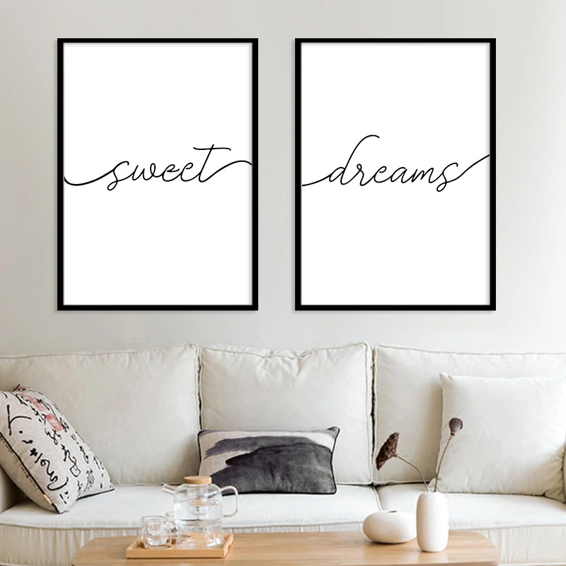 Simple Black And White English Decorative Painting Core