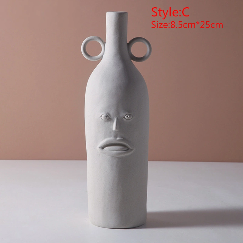 Ornament abstract human face vase