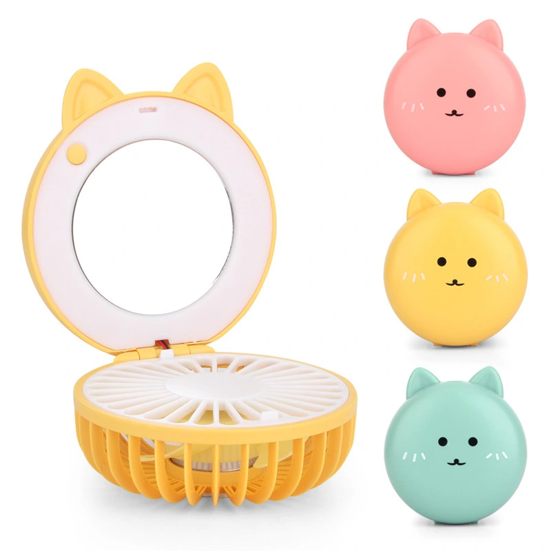 Mini folding fan Beauty mirror