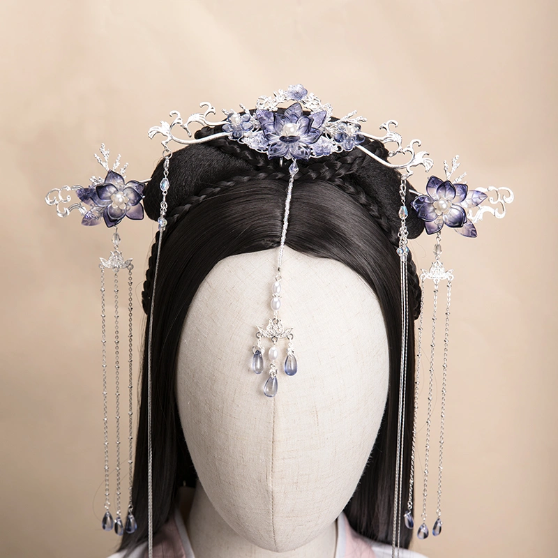 Hanfu hair cap female ancient style fringed hairpin