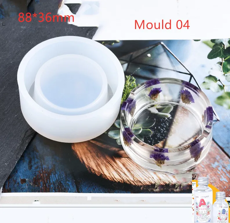 DIY Crystal Epoxy Ashtray Round Mould