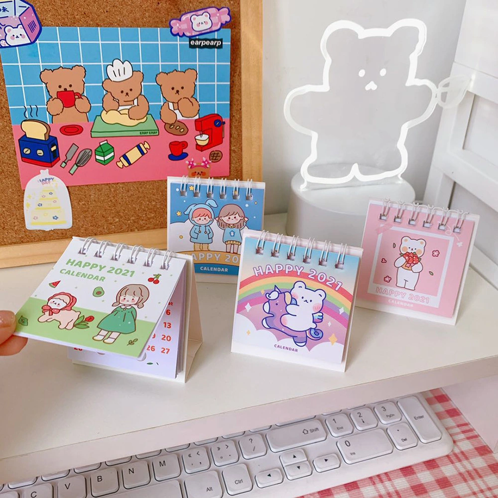 Mini Desk Calendar 2021 Cute Memo Multifunctional Plan Book