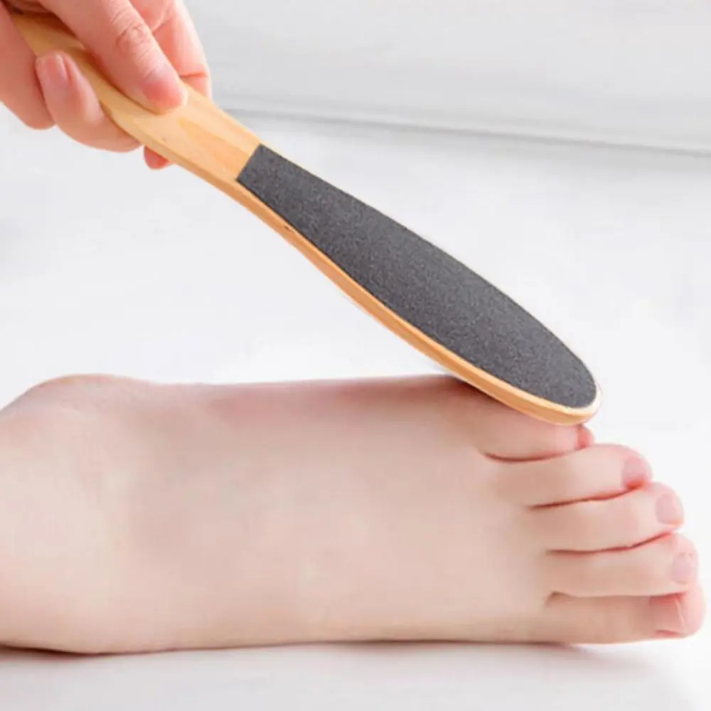 Small wooden handle double-sided foot rub