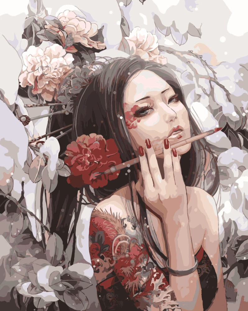 Japanese Tattoo Making - DIY Painting By Numbers Kit