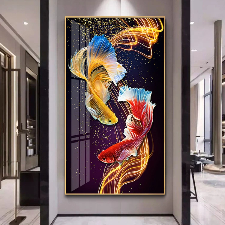 Double koi fish living room entrance 5d diamond painting