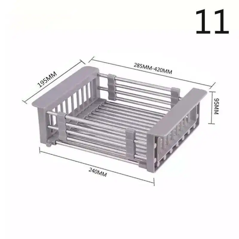 Stainless steel telescopic drain basket for kitchen sink