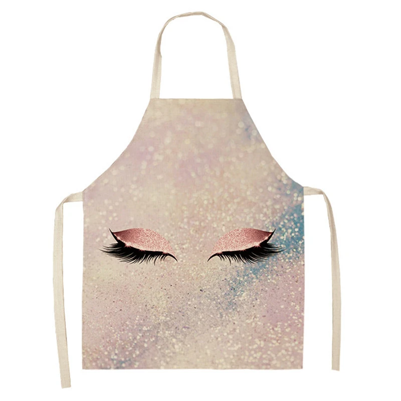 Apron Cotton Linen 3D Printing Cartoon Anime Eyelashes