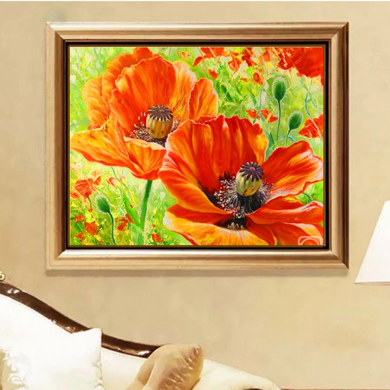 Hand-painted flower oil paint coloring home decoration painting digital oil painting diy