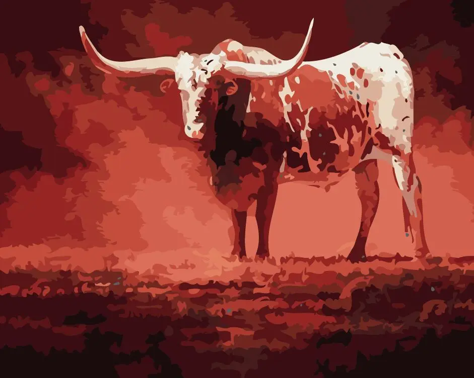 Prairie Cow Diy Digital Oil Painting