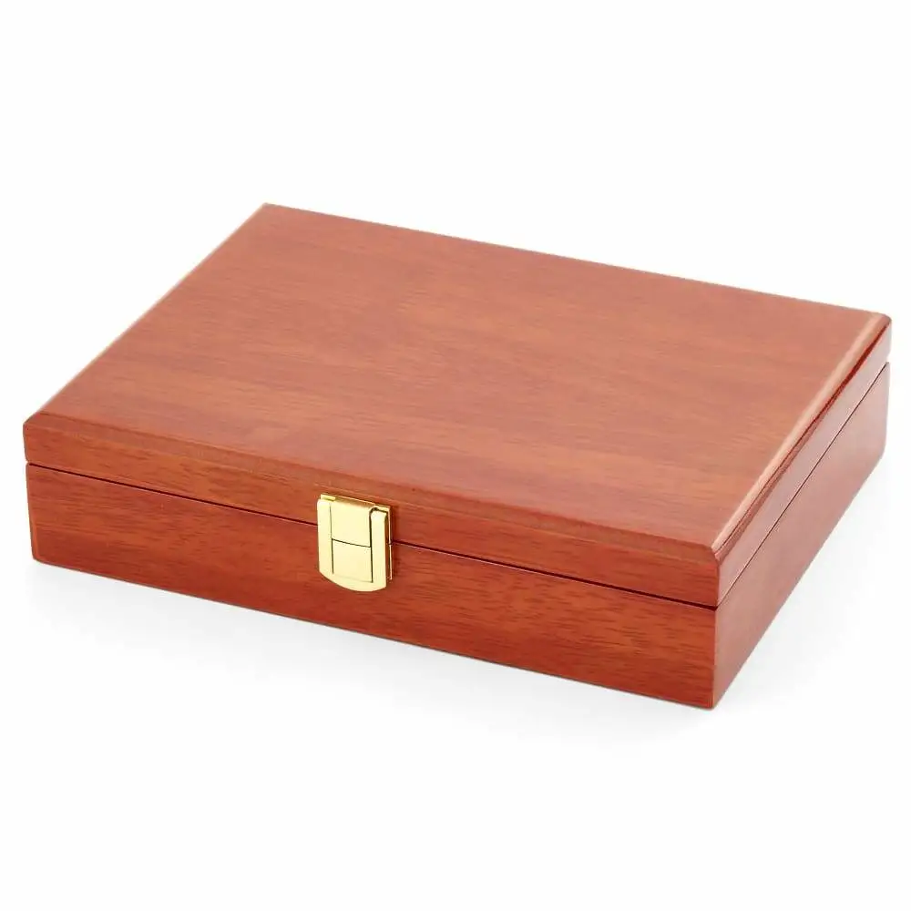 Glossy Painted Oak Grain Cufflinks Ring Box