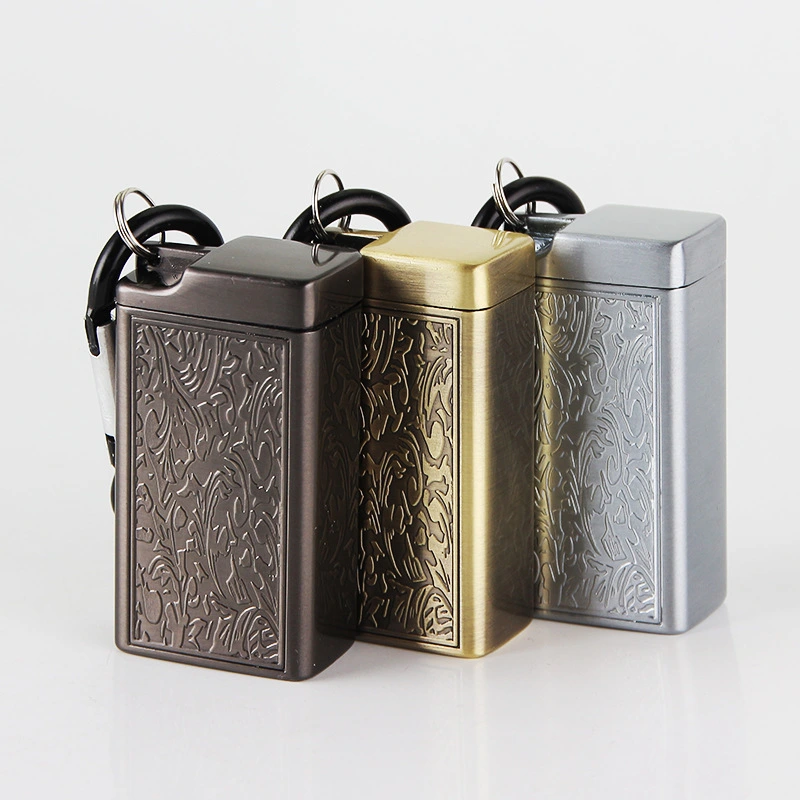 Metal outdoor ashtray with keychain carabiner