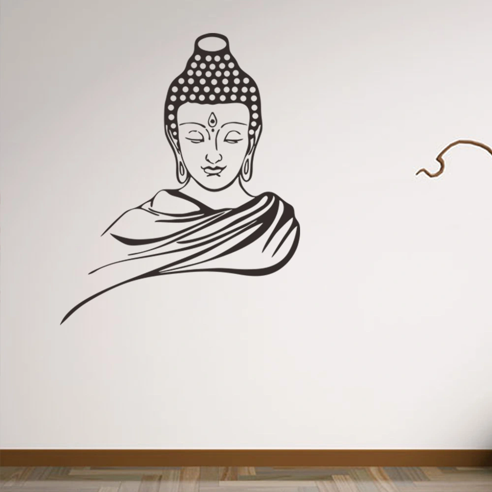 Living room buddhist wall sticker