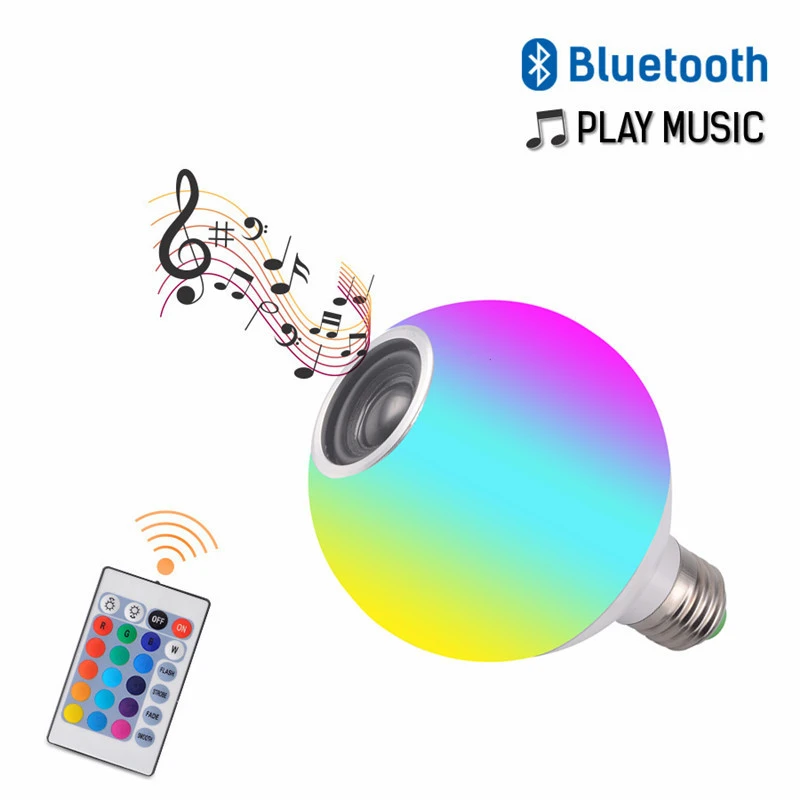 Remote control colorful LED bluetooth music bulb light